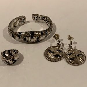 John Hardy Palu Macan silver black sapphire SET